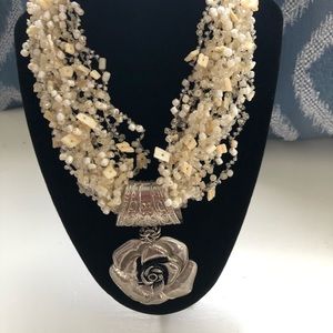 White silver Necklace